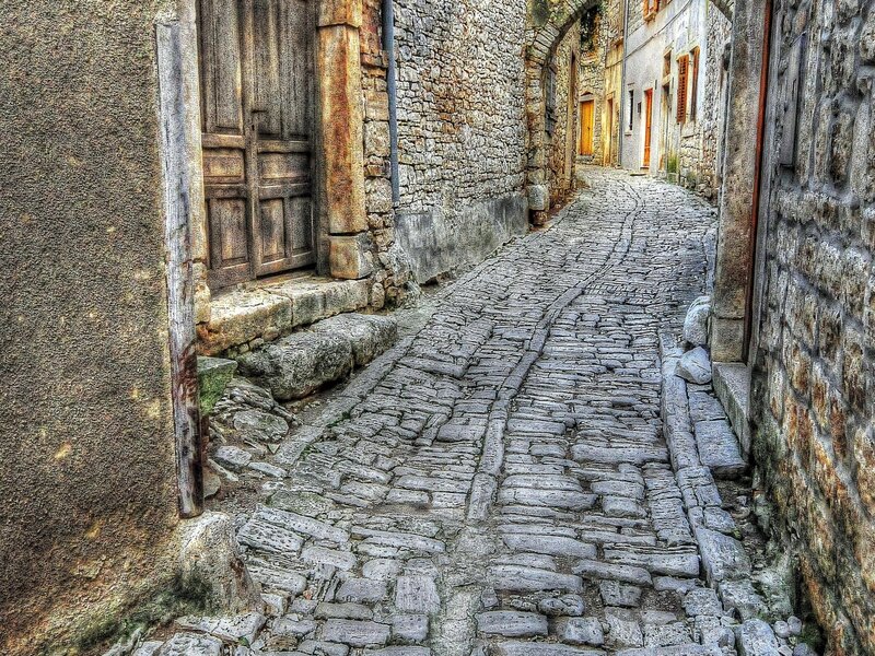 Cobblestone alley in old town