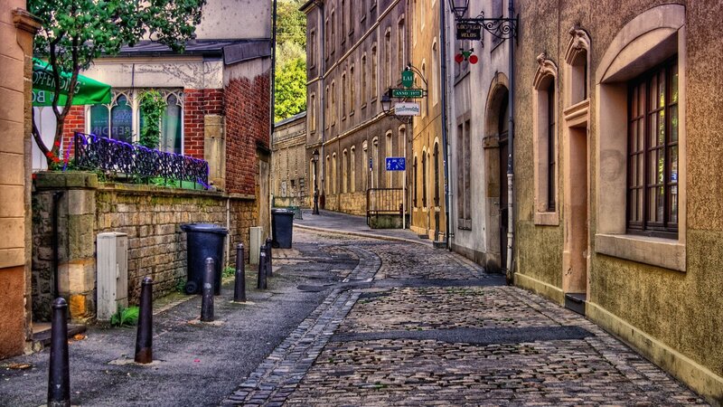 Cobblestone alley in old town