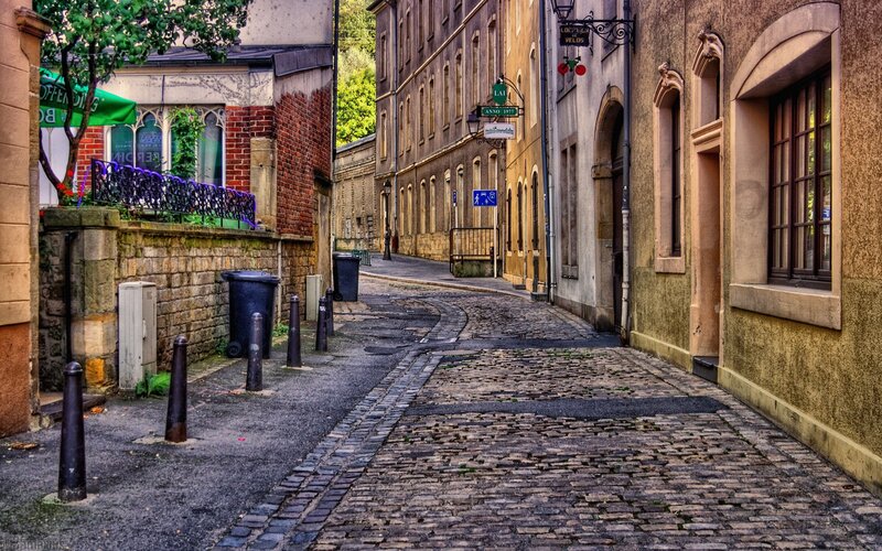 Cobblestone alley in old town
