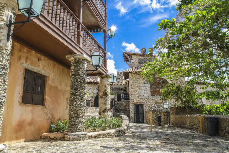 cobblestone alley in old town