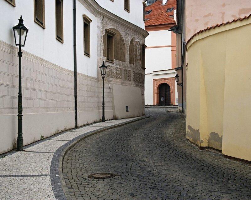 Cobblestone alley in Prague