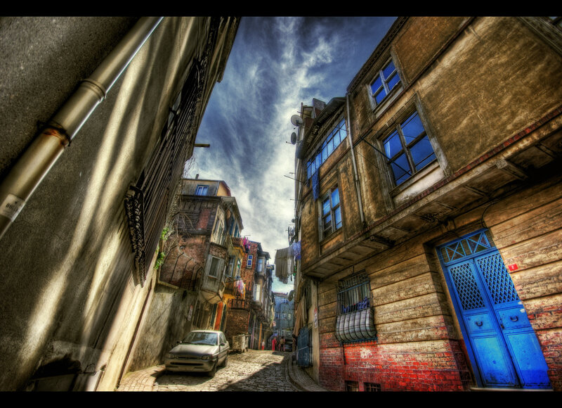 Cobblestone Alley with Old Buildings