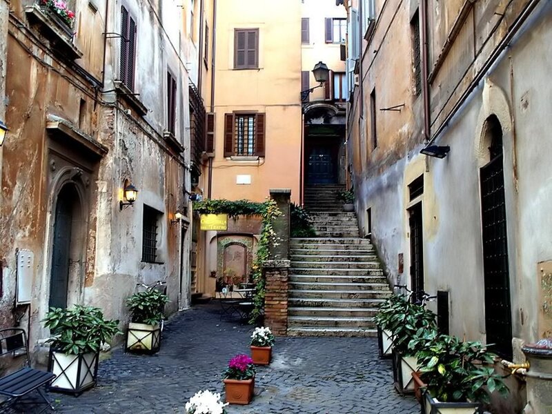 Cobblestone Alley with Stairs