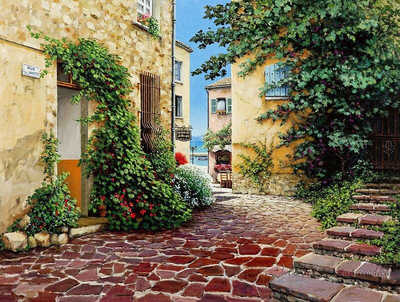 Cobblestone Alleyway — Brown, Serene, Afternoon