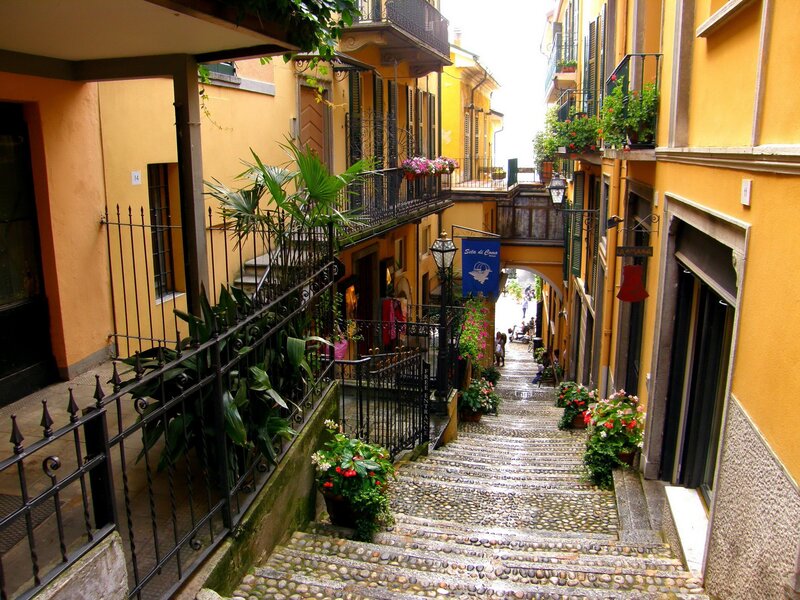 Cobblestone Alleyway — Yellow, Serene, Afternoon