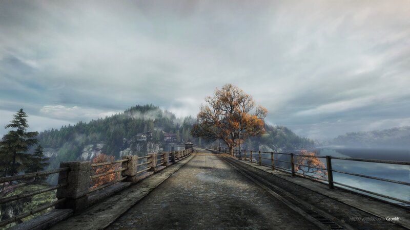 Cobblestone Bridge over Lake
