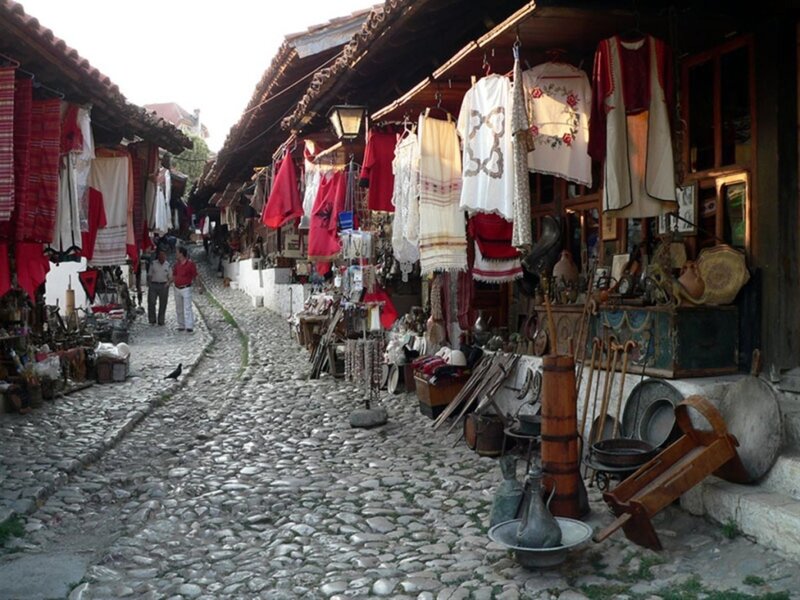 Cobblestone market street