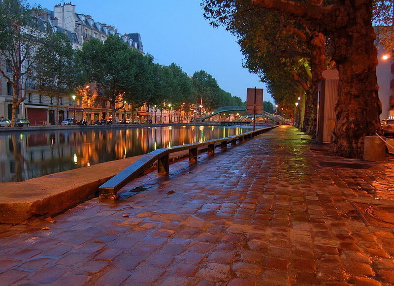 Cobblestone Path Along Canal