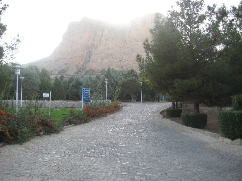 Cobblestone Path and Mountain