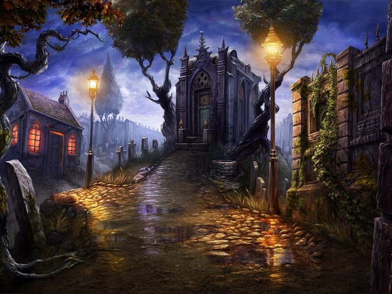 Cobblestone Path in Cemetery