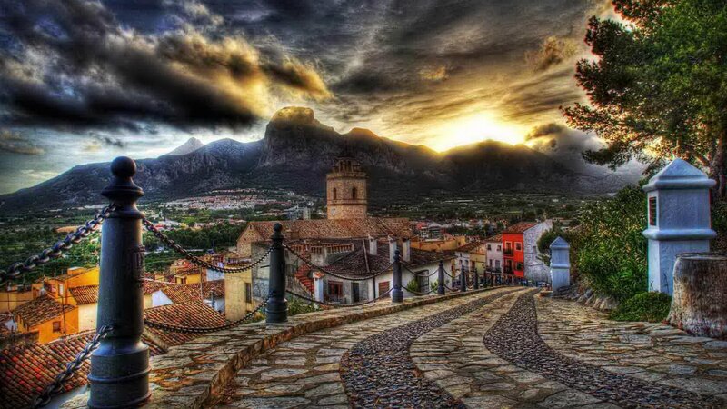 Cobblestone Path in Village
