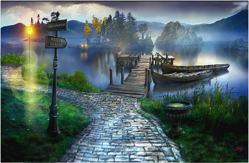 Cobblestone Path to Lake