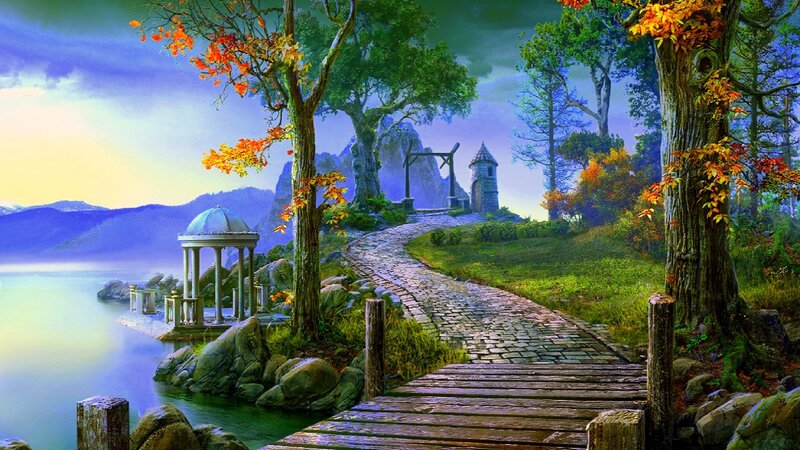 Cobblestone Path to Tower — Green