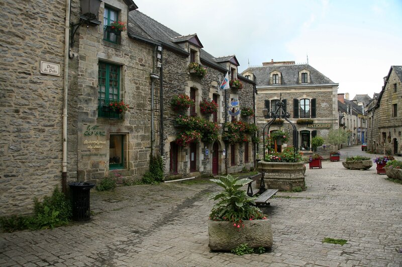 Cobblestone square in a French village