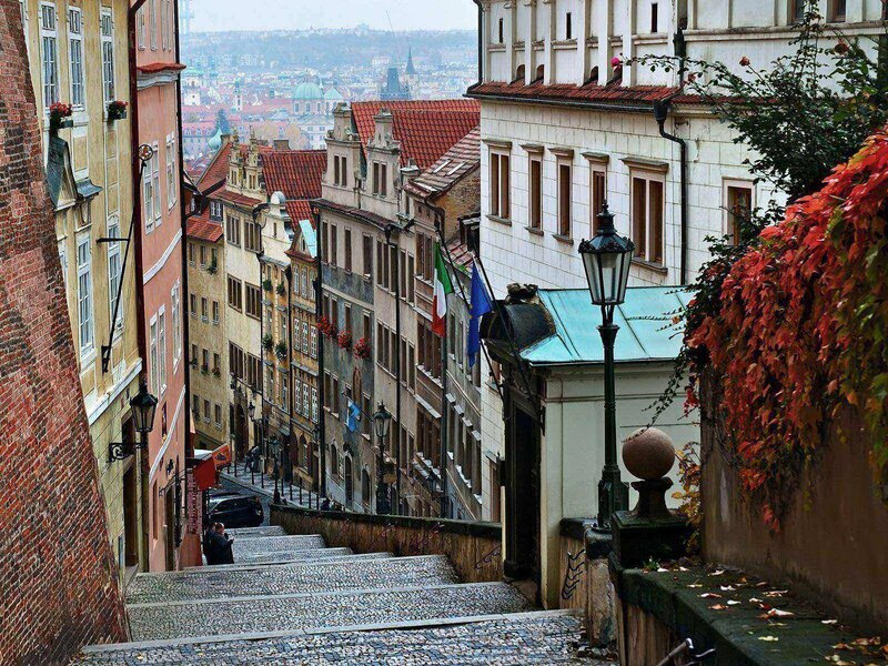 Cobblestone Stairs in Prague