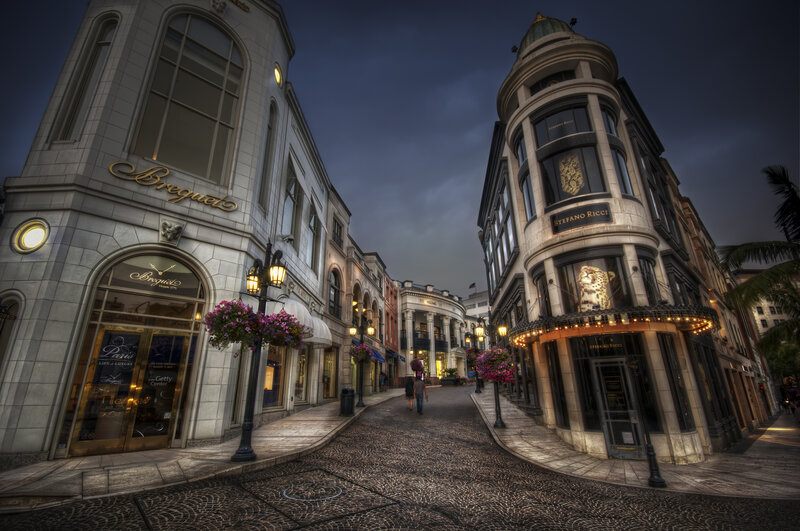 Cobblestone Street at Dusk — Gray