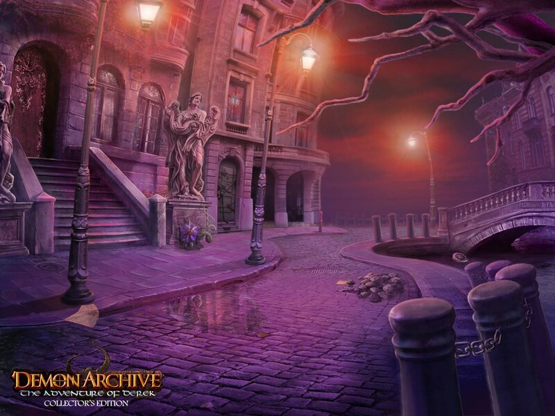 Cobblestone Street at Night — Purple, Dramatic, Digital Art