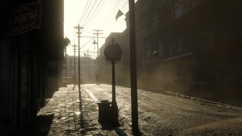 Cobblestone Street at Sunrise — Brown