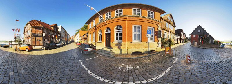 Cobblestone Street Corner — Brown