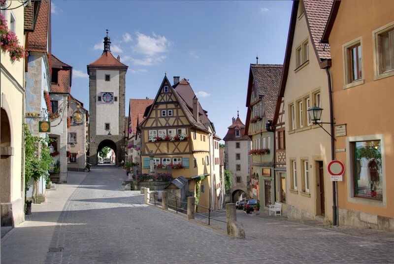 Cobblestone street in a German town