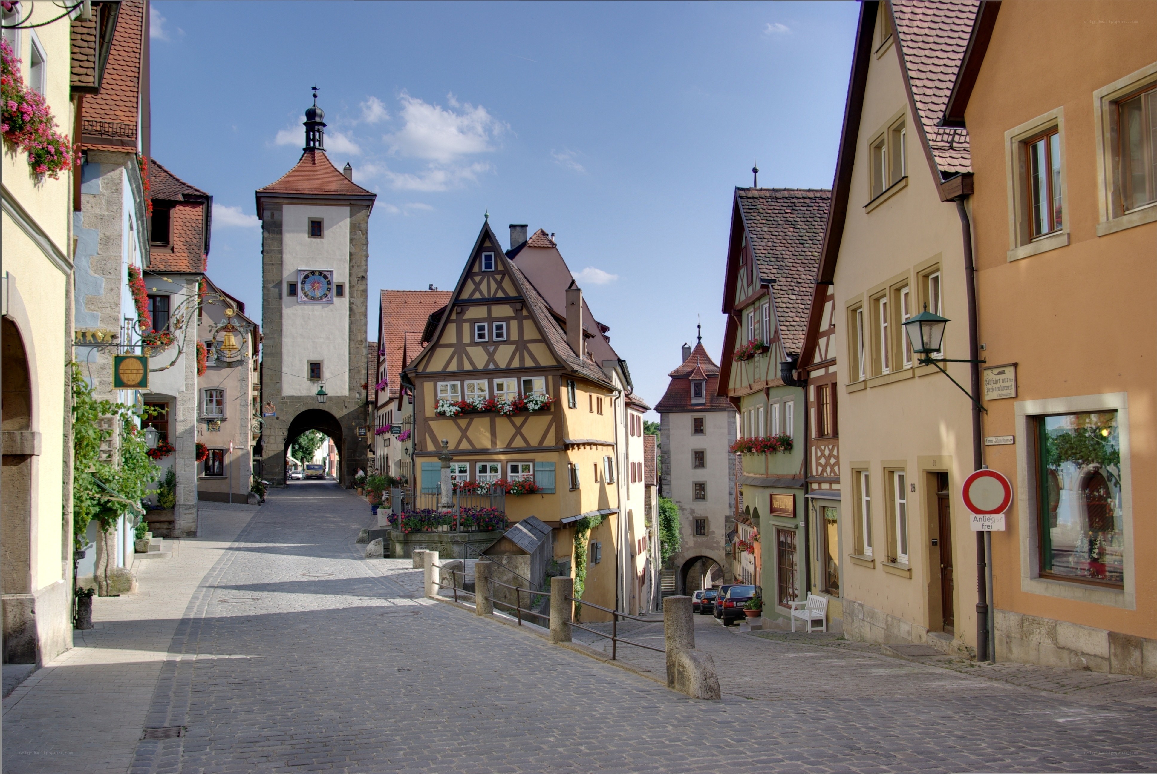 Cobblestone street in a German town