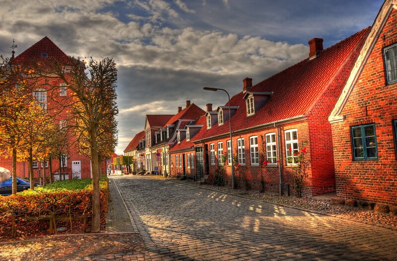 Cobblestone street in a historic town