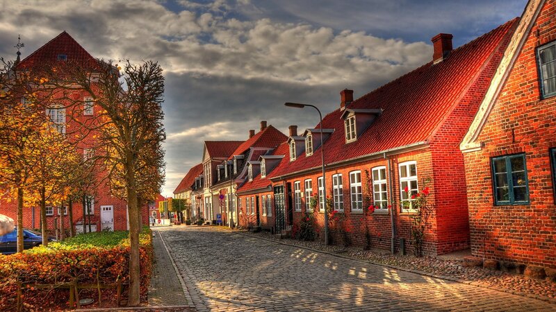 Cobblestone street in a historic town