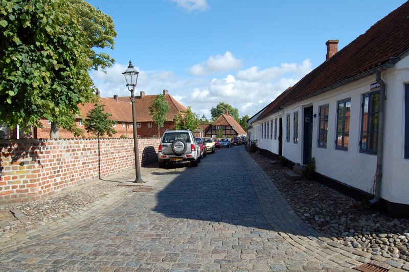 Cobblestone street in a historic town