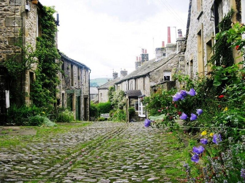 Cobblestone street in a village