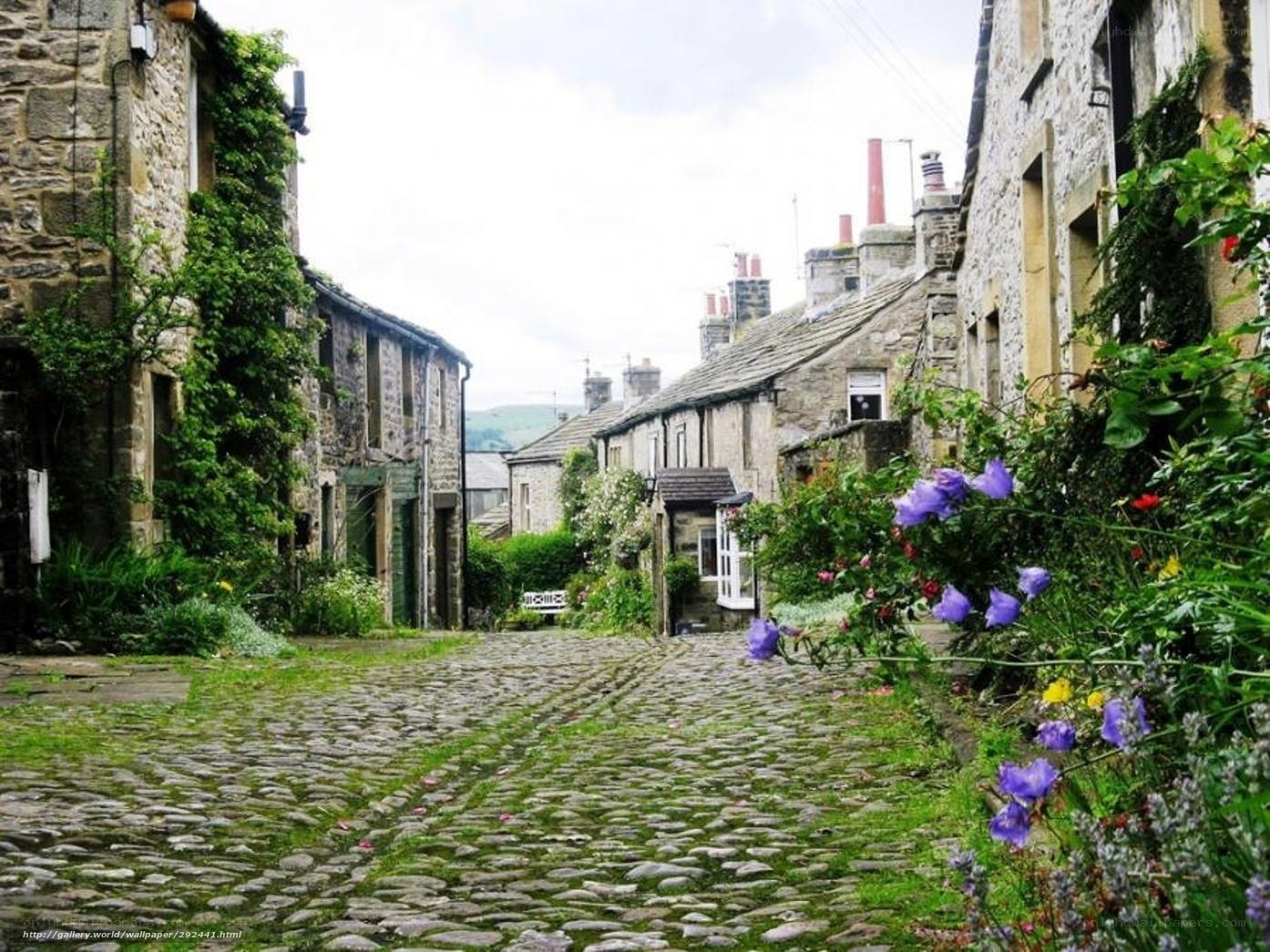 Cobblestone street in a village