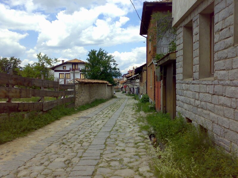 Cobblestone street in a village