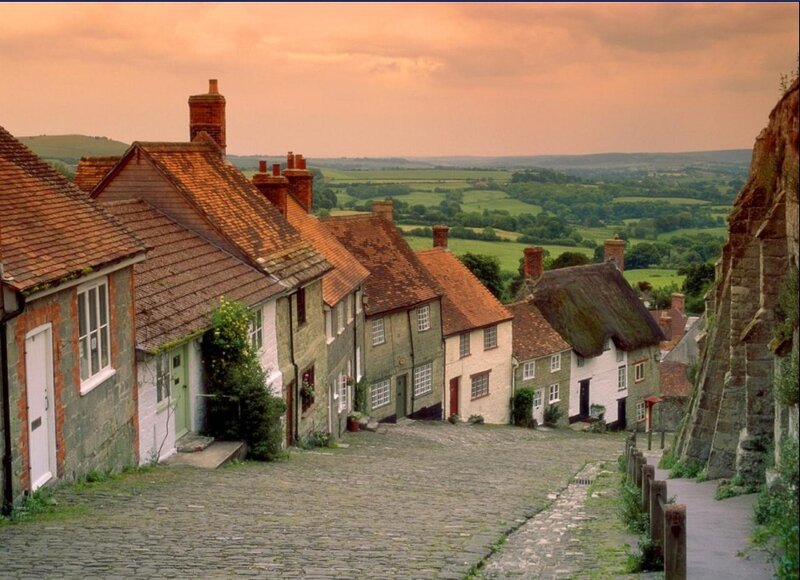 Cobblestone street in a village