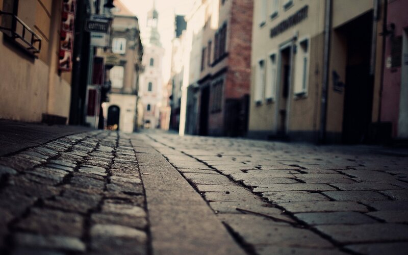 Cobblestone Street in Alley