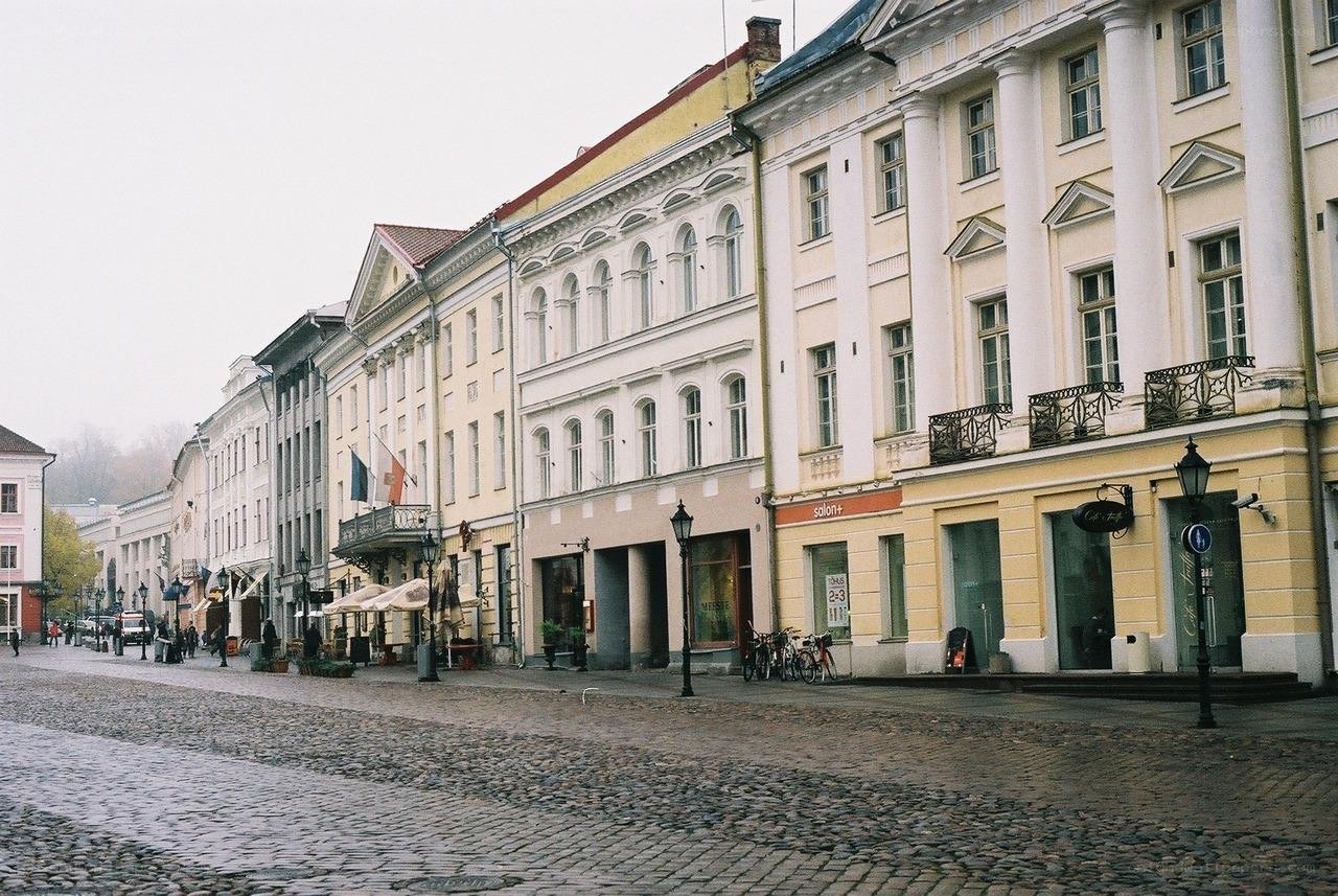 Cobblestone street in historic city