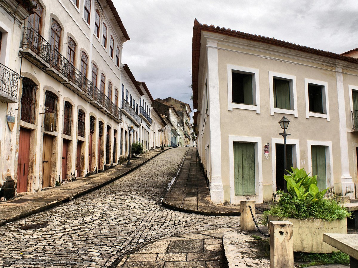 Cobblestone street in historic district