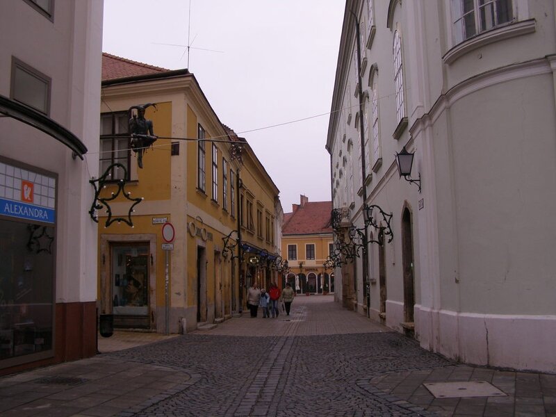 Cobblestone street in historic town