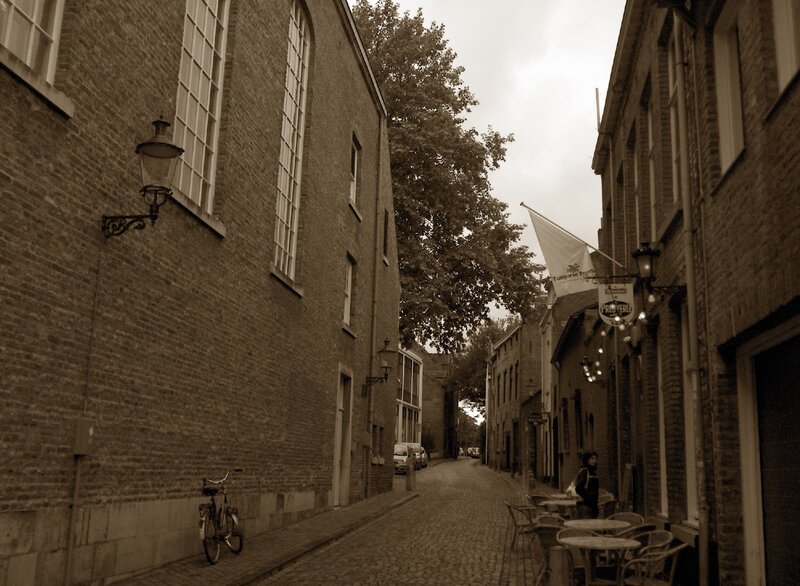 Cobblestone street in historic town