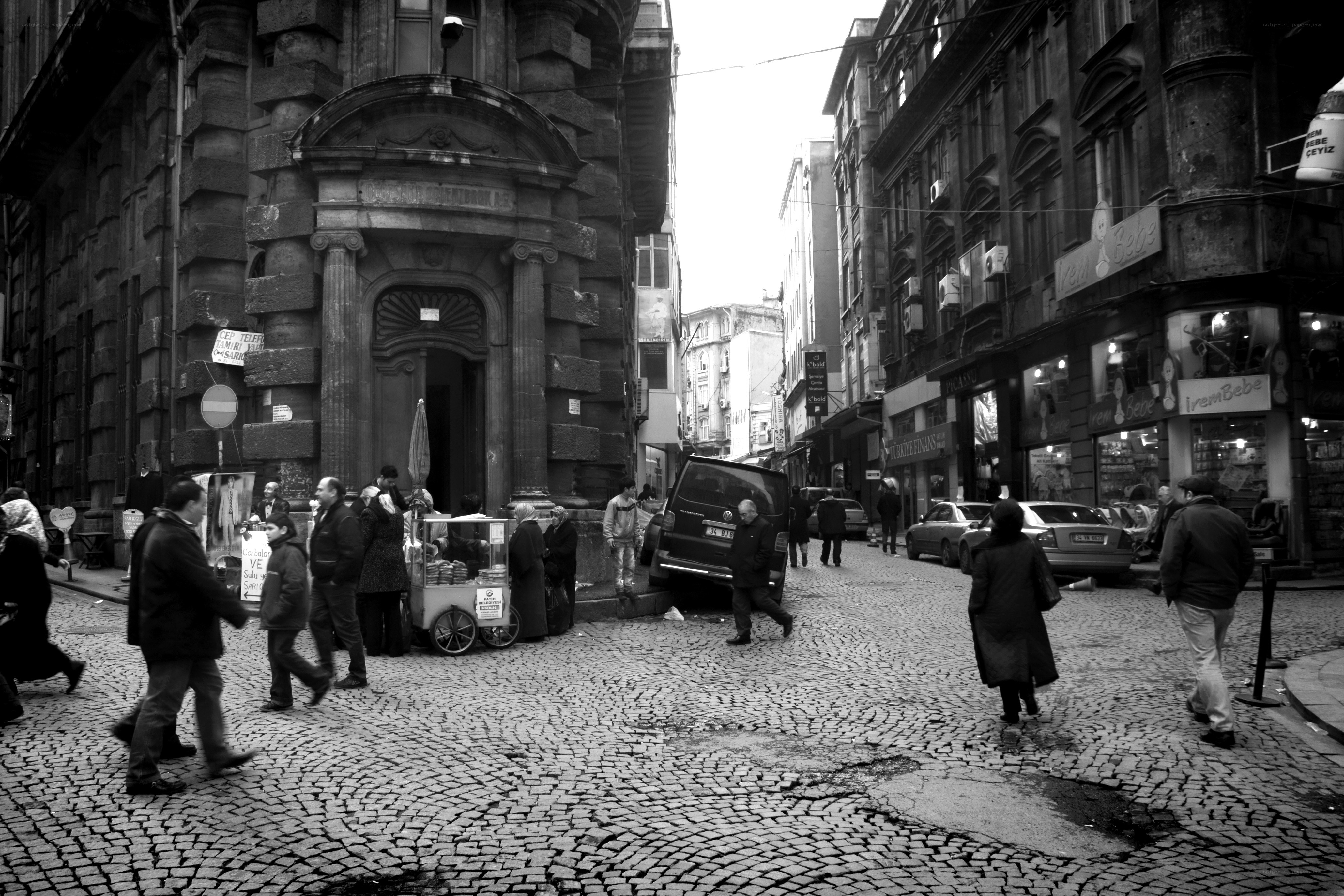 Cobblestone street in Istanbul