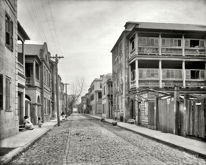 Cobblestone street in New Orleans