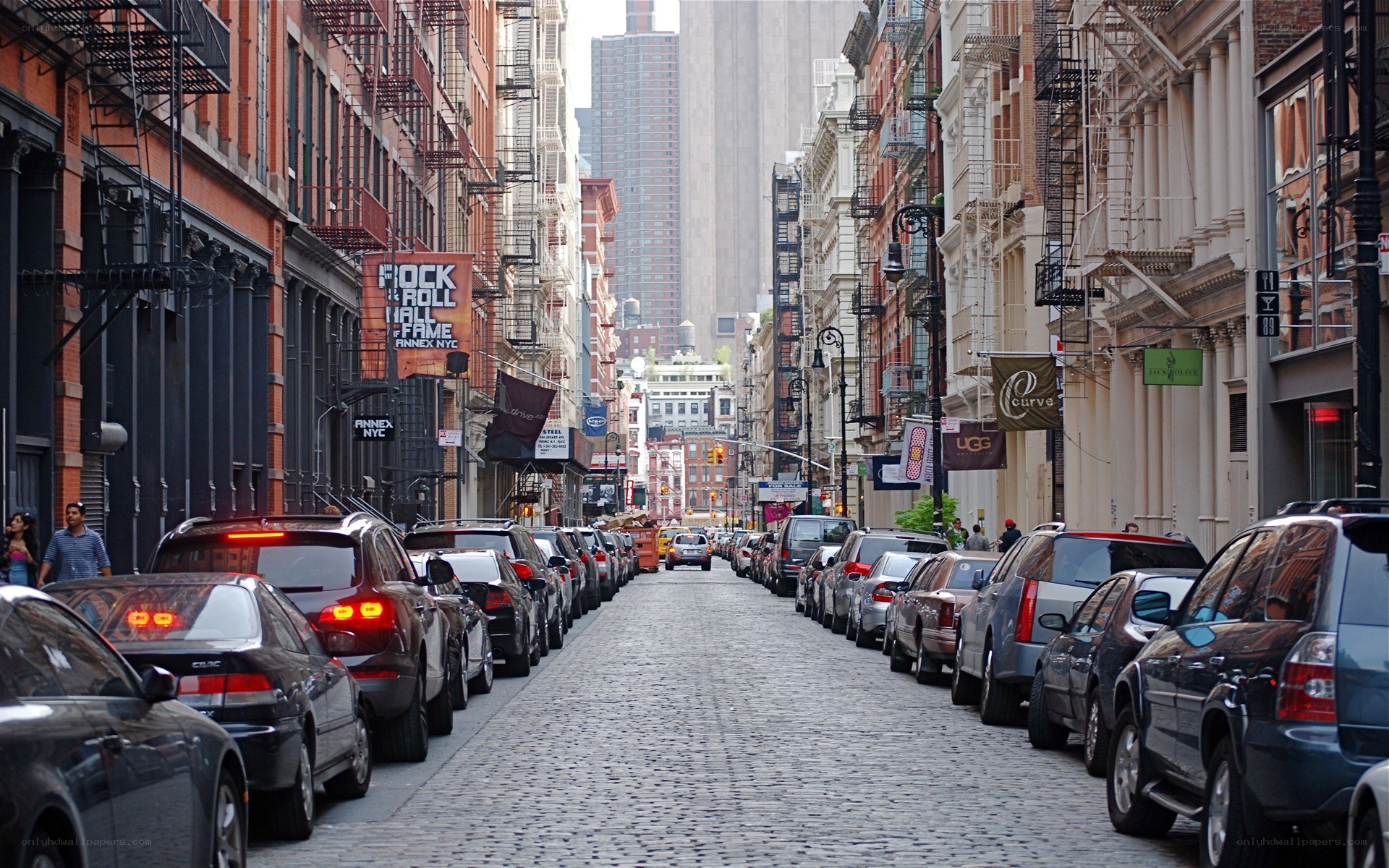 Cobblestone street in NYC