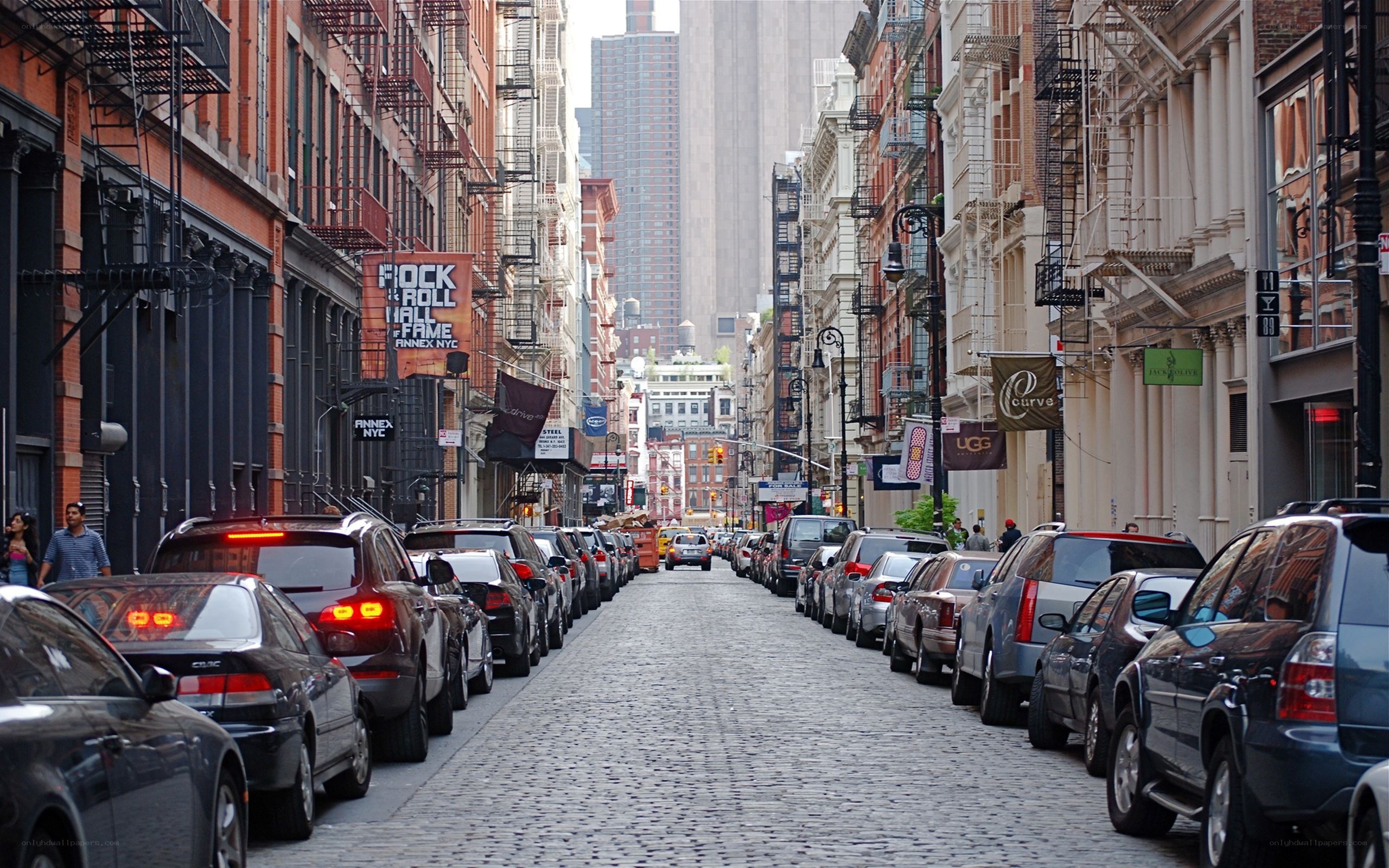 Cobblestone street in NYC