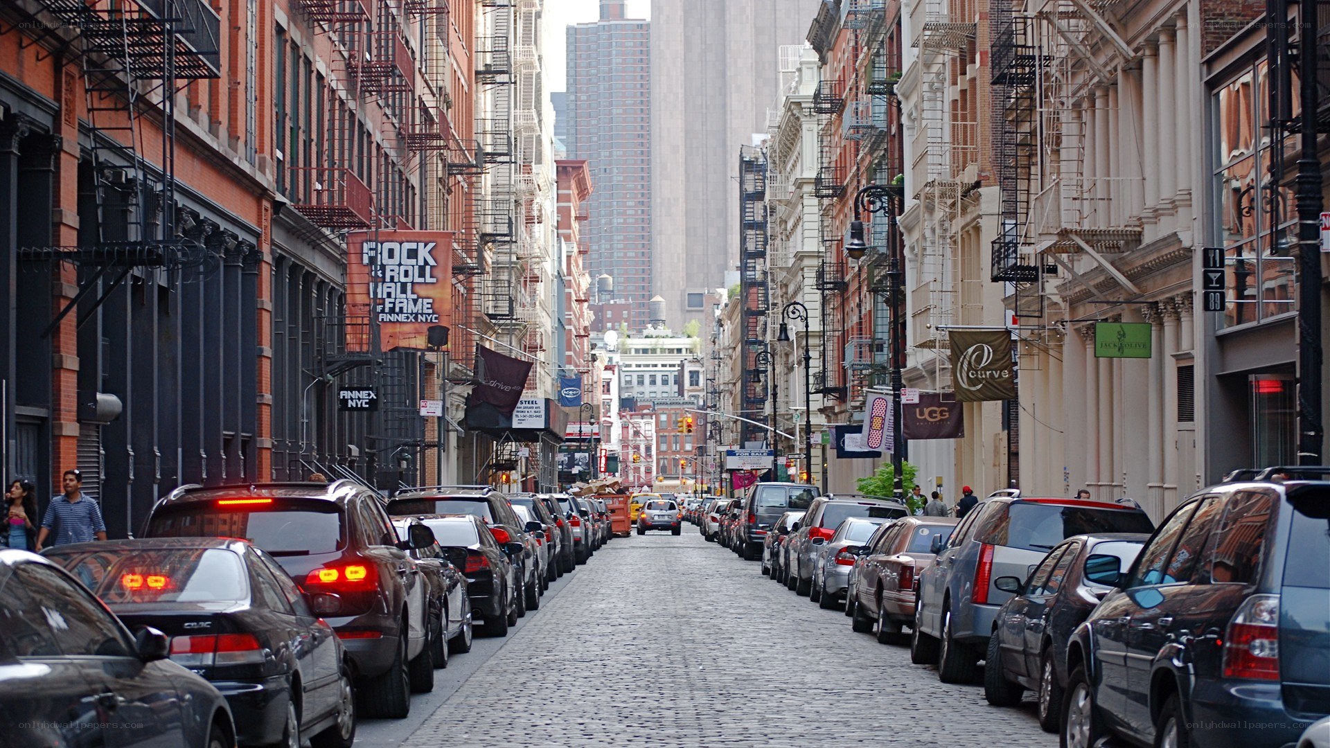 Cobblestone street in NYC
