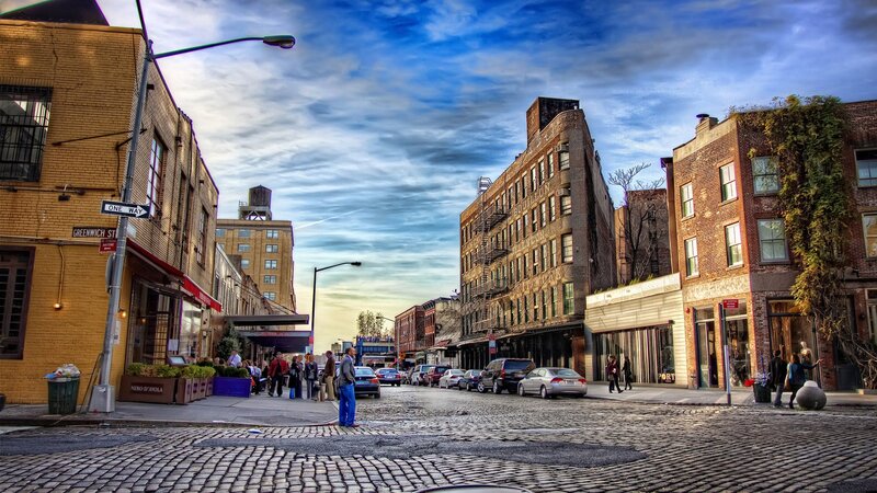 Cobblestone Street in Nyc — Blue