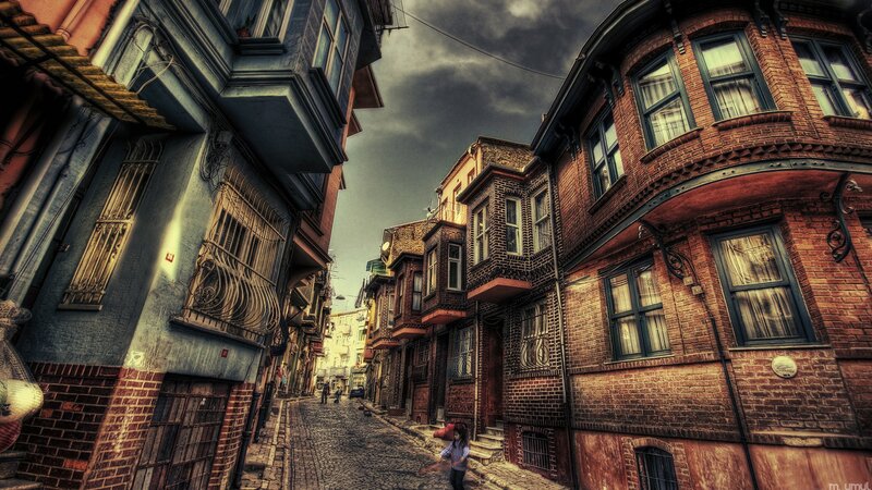 Cobblestone street in old city