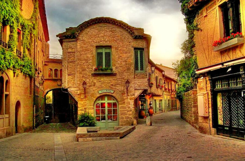 Cobblestone street in old town