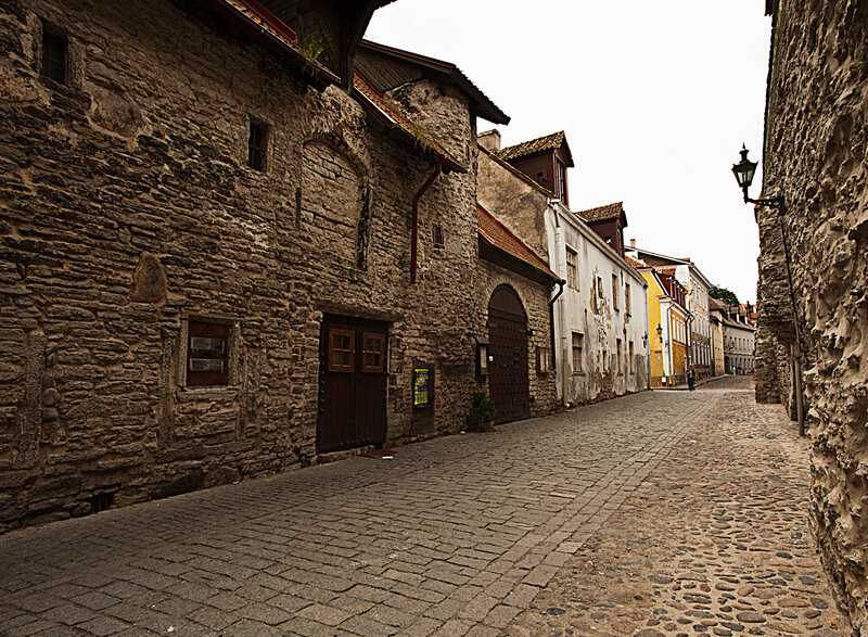 Cobblestone Street in Old Town — Gray, Quiet