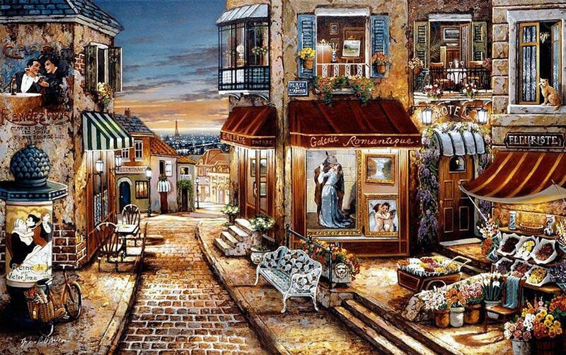 Cobblestone Street in Paris — Brown