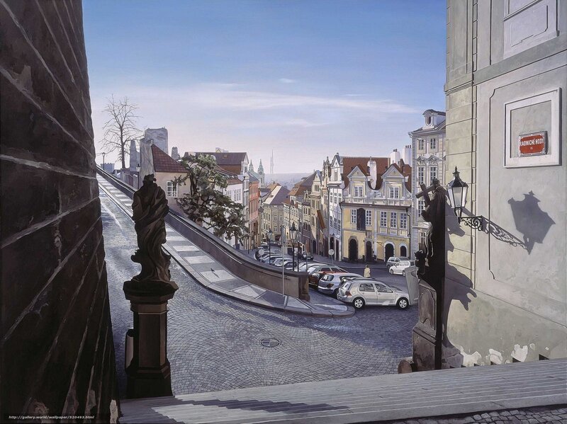 Cobblestone street in Prague