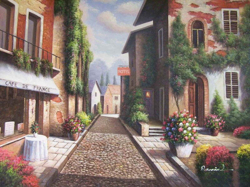 Cobblestone Street in Town