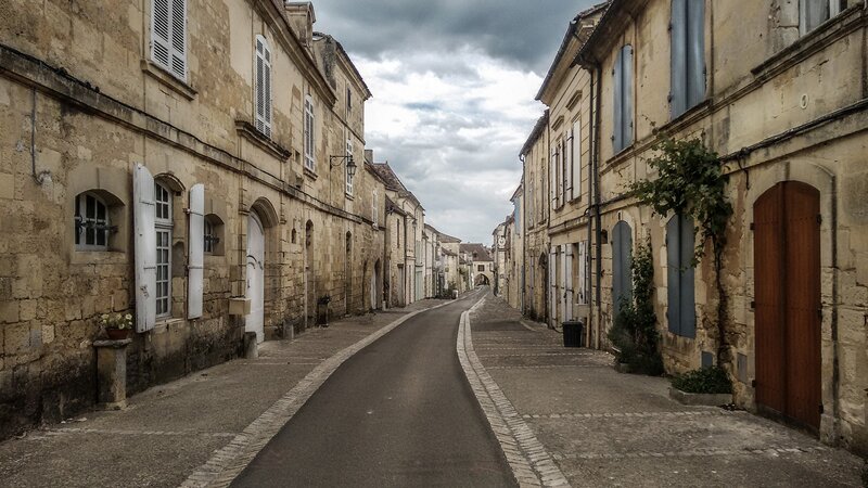 Cobblestone Street in Village — Beige